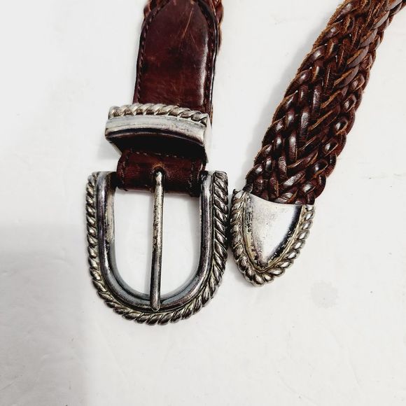 4x$25 Leather braided brown bohemian belt size medium - Picture 4 of 10